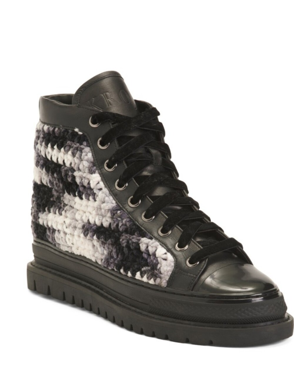 Nwob Krojay Onyx Ladies Platform Lace Up Bootie